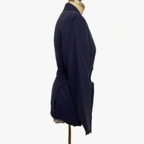1.STATE Navy Double Breasted Belted Blazer Size M NWT $159 - Picture 8 of 16